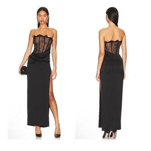 NBD Nalani Corset Maxi Dress in Black